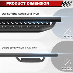 Running Boards Side Steps Two Raised Step Compatible with 2019-2025 Dodge Ram 1500 Crew Cab (4 Doors ONLY) POFENZE