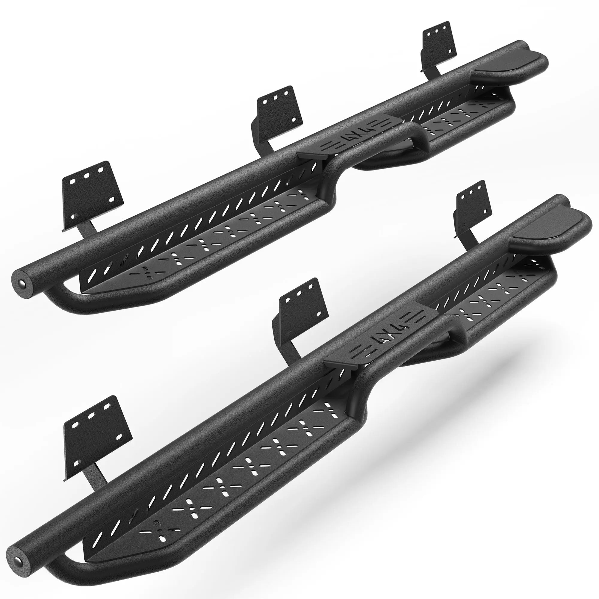 Running Boards Side Steps Two Raised Step Compatible with 2019-2025 Dodge Ram 1500 Crew Cab (4 Doors ONLY) POFENZE