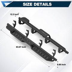 Running Boards Size Details for 2019-2025 Chevy Silverado GMC Sierra – POFENZE Side Steps Product Dimensions
