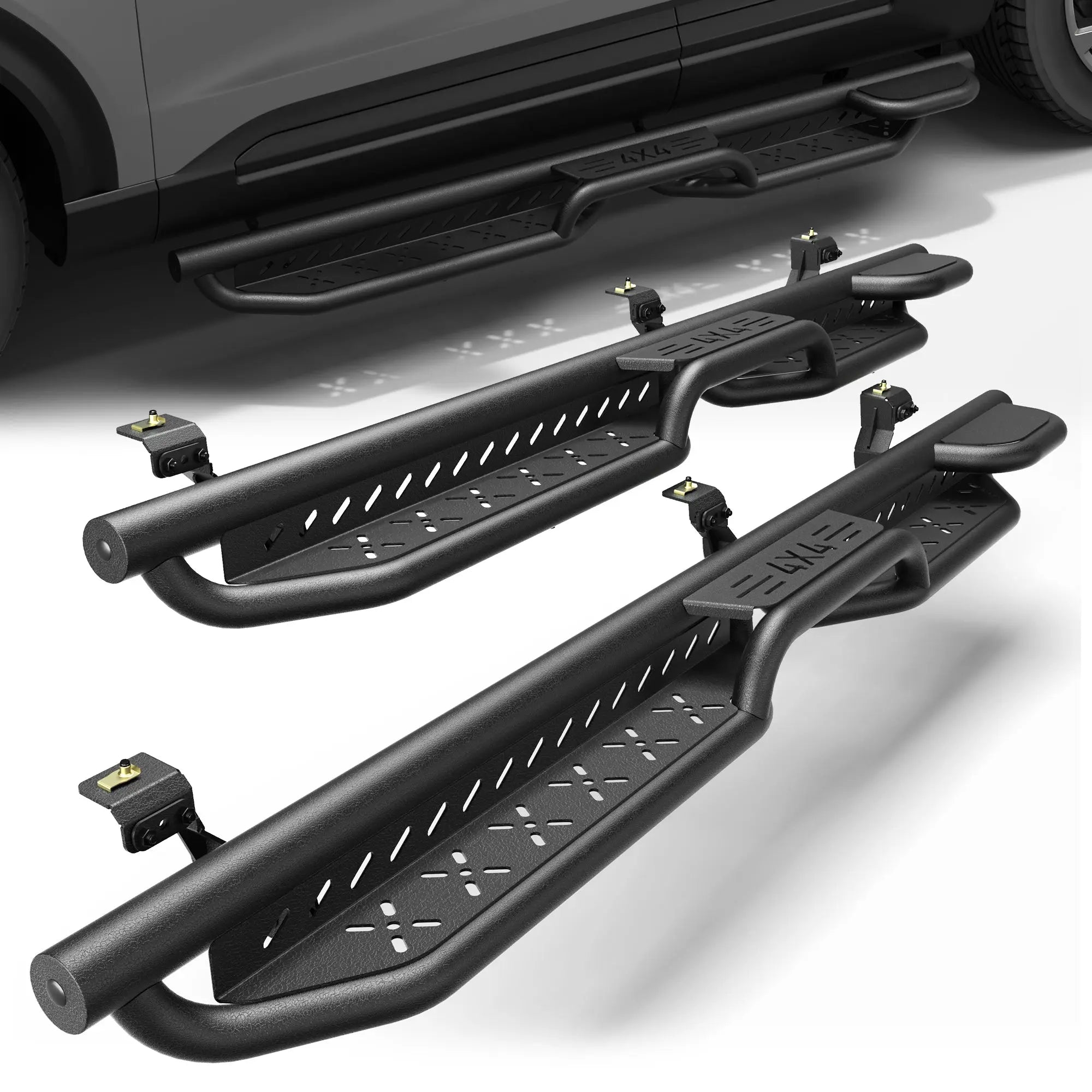 Running Boards Side Steps for 2020 2021 2022 2023 2024 Ford Explorer Crew Cab Black Step Bars POFENZE