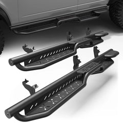 Running Boards Side Steps for 2021 2022 2023 2024 2025 Ford Bronco Crew Cab Black Step Bars POFENZE
