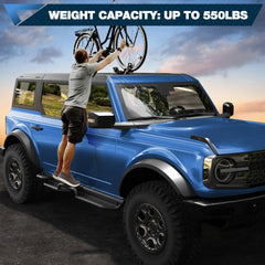 Running Boards Side Steps for 2021 2022 2023 2024 2025 Ford Bronco Crew Cab Black Step Bars POFENZE