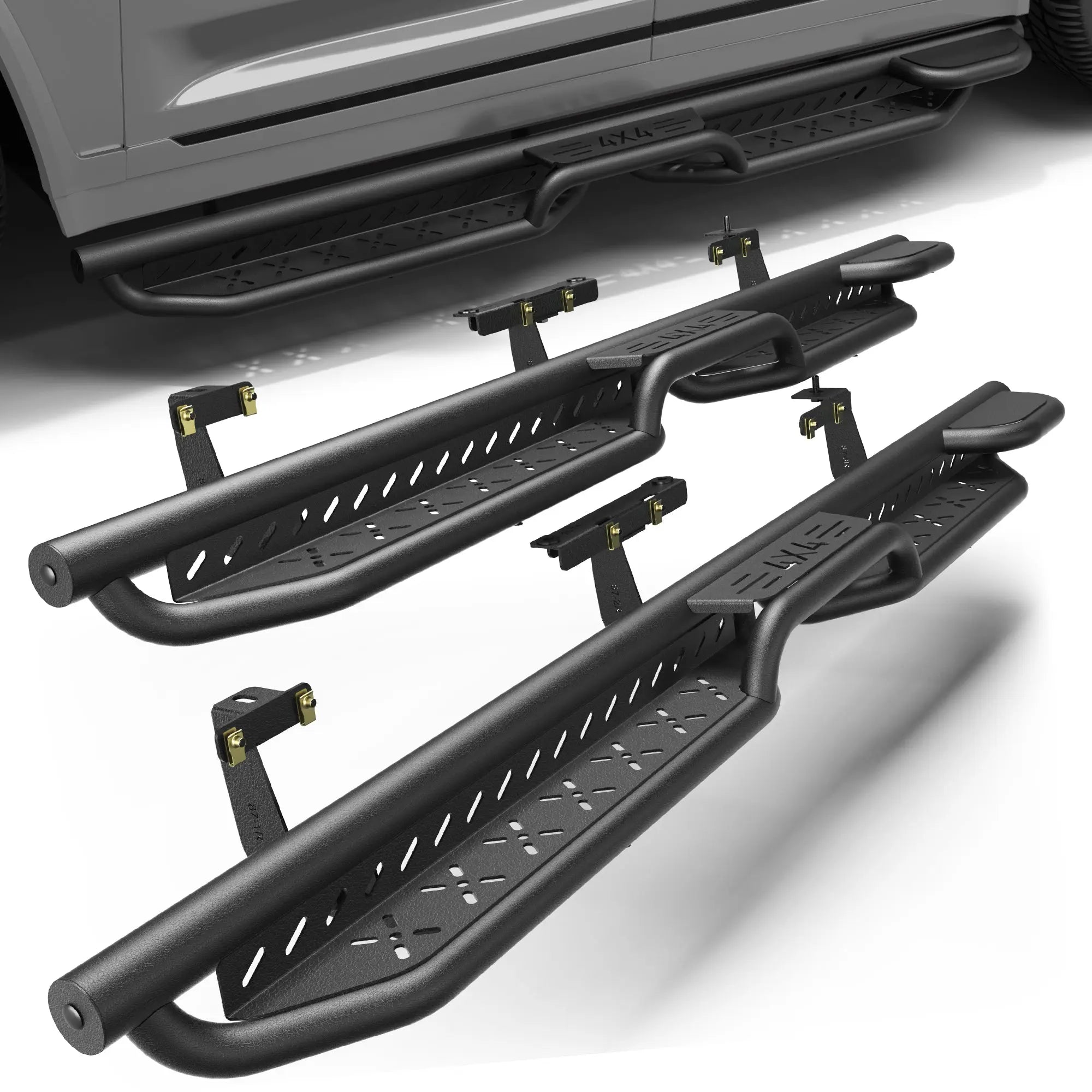 Running Boards Side Steps for 2021 2022 2023 2024 2025 Jeep Grand Cherokee L Crew Cab Black Step Bars POFENZE