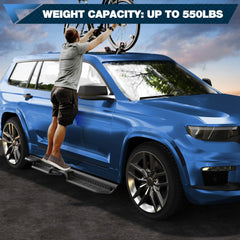 Running Boards Side Steps for 2021 2022 2023 2024 2025 Jeep Grand Cherokee L Crew Cab Black Step Bars POFENZE