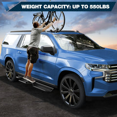 Running Boards Side Steps for 2021 2022 2023 2024 Chevy Suburban Crew Cab Black Step Bars POFENZE