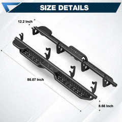 Running Boards Side Steps for 2021 2022 2023 2024 Chevy Suburban Crew Cab Black Step Bars POFENZE