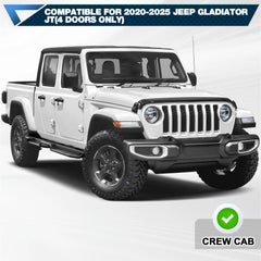 Running Boards Side Steps for Jeep Gladiator JT (4-Door) - 2 Stairs Black Powder Coated Nerf Bars, Carbon Steel Side Step Rails POFENZE