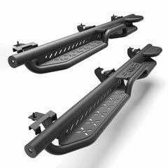 Running Boards Side Steps for Jeep Wrangler JL Unlimited (4-Door) - 2 Stairs Black Powder Coated Nerf Bars, Carbon Steel Side Step Rails POFENZE