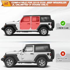 Running Boards Side Steps for Jeep Wrangler JL Unlimited (4-Door) - 2 Stairs Black Powder Coated Nerf Bars, Carbon Steel Side Step Rails POFENZE