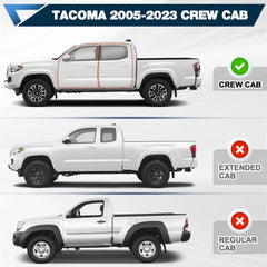 Running Boards Two Raised Step for 2005-2023 Toyota Tacoma Crew Cab with 4 Full-Size Doors POFENZE