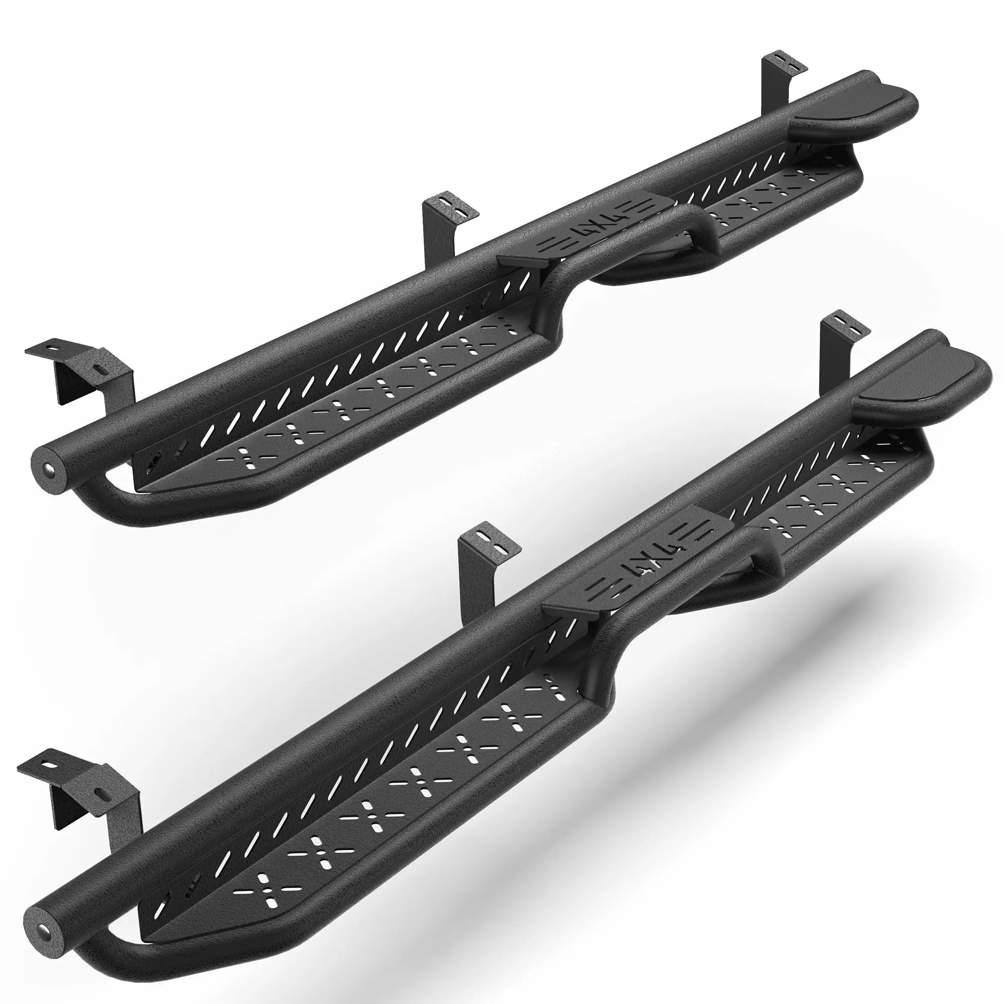 Running Boards Two Raised Step for 2005-2023 Toyota Tacoma Crew Cab with 4 Full-Size Doors POFENZE