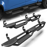 POFENZE running boards installed on 2015-2026 Chevy Colorado GMC Canyon Crew Cab, black side steps