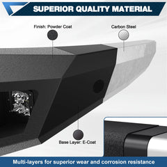 Silverado 1500 Front Bumper for 2014 2015 Chevy Silverado 1500 Pickup, Include Winch Plate, LED Lights and D-rings POFENZE