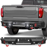 Silverado 1500 Rear Bumper Textured Black Pickup Truck Bumper for Chevy Silverado 1500 and GMC Sierra 1500 2019-2024 POFENZE