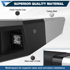 Silverado Full Width Front Bumper for Chevy Silverado 1500 2007-2013, Textured Black Pickup Truck Bumper for Silverado 2007-2013, with Winch Plate, Lights and D-rings POFENZE