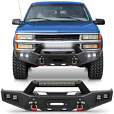 Steel Bumper For 1992-1993-1994-1995-1996-1997-1998-1999 Chevy Suburban Tahoe & GMC Yukon Front Bumper Steel Bumper with Winch Plate