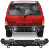 Steel Bumper For Jeep XJ Rear Bumper for 1984-2001 Jeep Cherokee XJ with Lights - POFENZE