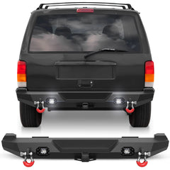 Steel Bumper For Jeep XJ Rear Bumper for 1984-2001 Jeep Cherokee XJ with Lights - POFENZE