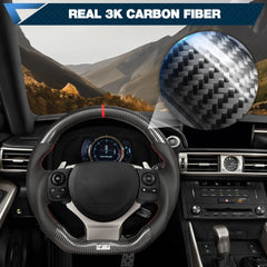 Steering Wheel For Lexus Carbon Fiber Steering Wheel Preforated Leather Grip Fit for Lexus IS/200/250/300 2013-2022 POFENZE