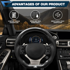 Steering Wheel For Lexus Carbon Fiber Steering Wheel Preforated Leather Grip Fit for Lexus IS/200/250/300 2013-2022 POFENZE