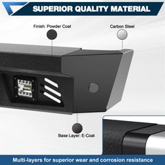 Titan Rear Bumper Full Width for 2016-2024 Nissan Titan, w/Step Plate, Fog Lights, License Plate Lights and D-rings (Not Fit Intelligent Radar Sensors) POFENZE