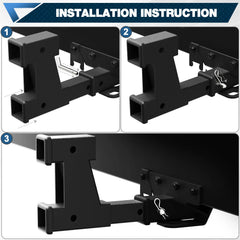 Trailer Hitch Extender for 2 Inch Receiver Adjustable 7.3"-9.3" Extension with 5/8 inch Bolt Nut Clip 4000 lbs POFENZE