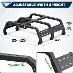 Truck Bed Rack for Dodge, Chevy, Ford, Toyota Full-Size Trucks Without Bed Rails