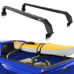 Truck Bed Rack with 2 Cross Bars Cargo Carrier Heavy Duty Truck Back Ladder Rack Compatible with 2005-2023 Toyota Tacoma & 2014-2023 Tundra with Bed Rail System POFENZE
