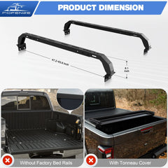 Truck Bed Rack with 2 Cross Bars Cargo Carrier Heavy Duty Truck Back Ladder Rack Compatible with 2005-2023 Toyota Tacoma & 2014-2023 Tundra with Bed Rail System POFENZE