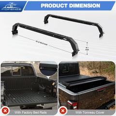 Truck Bed Rack with 2 Cross Bars Truck Ladder Rack Compatible with 2007-2022 Chevy Silverado 1500 & 2009-2023 Ford F150 & 2002-2023 Dodge Ram 1500 & 2007-2013 Toyota Tundra Without Bed Rails POFENZE