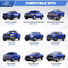 Truck Bed Rack with 2 Cross Bars Truck Ladder Rack Compatible with 2007-2022 Chevy Silverado 1500 & 2009-2023 Ford F150 & 2002-2023 Dodge Ram 1500 & 2007-2013 Toyota Tundra Without Bed Rails POFENZE