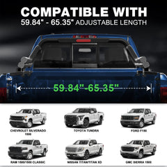 Truck Bed Roll Bar for Full-Size Pickup Trucks | Universal Adjustable - POFENZE