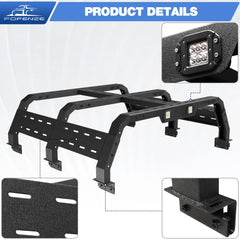 Truck Rack for Full-Size Trucks 17.3'' Bed Rack Without Bed Rails Overlanding Rack for 2002-2022 Dodge Ram 1500, 2014-2022 Chevy Silverado 1500, 2015-2022 Ford F-150, 2007-2013 Toyota Tundra POFENZE