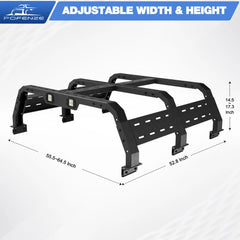 Truck Rack for Full-Size Trucks 17.3'' Bed Rack Without Bed Rails Overlanding Rack for 2002-2022 Dodge Ram 1500, 2014-2022 Chevy Silverado 1500, 2015-2022 Ford F-150, 2007-2013 Toyota Tundra POFENZE