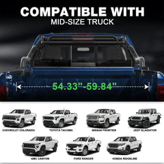 Truck Roll Bar Heavy Duty Truck Bed Rack and Headache Rack for Mid-Size Pickup Trucks POFENZE
