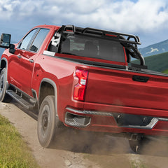 Truck Roll Bar with Cargo Carrier Basket for Full Size Trucks Heavy Duty Chase Rack Sport Bar Compatible with Ford F150, Ram 1500, Chevy Silverado, Tundra, Titan & GMC Sierra POFENZE