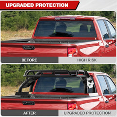 Truck Roll Bar with Cargo Carrier Basket for Full Size Trucks Heavy Duty Chase Rack Sport Bar Compatible with Ford F150, Ram 1500, Chevy Silverado, Tundra, Titan & GMC Sierra POFENZE