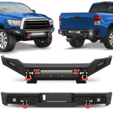 Tundra Bumper Set, Front & Rear Bumper Full Width for 2007-2013 Tundra Pickup, w/LED Lights and D-rings