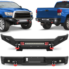 Tundra Bumper Set, Front & Rear Bumper Full Width for 2007-2013 Tundra Pickup, w/LED Lights and D-rings
