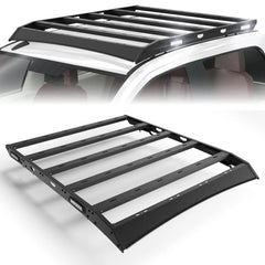 Tundra CrewMax Roof Rack Top Cargo Carrier Heavy Duty Roof Rack Cross Bars with Side LED Lights Compatible with 2007-2021 Toyota Tundra 2th 3th Gen (4 Doors Only) POFENZE