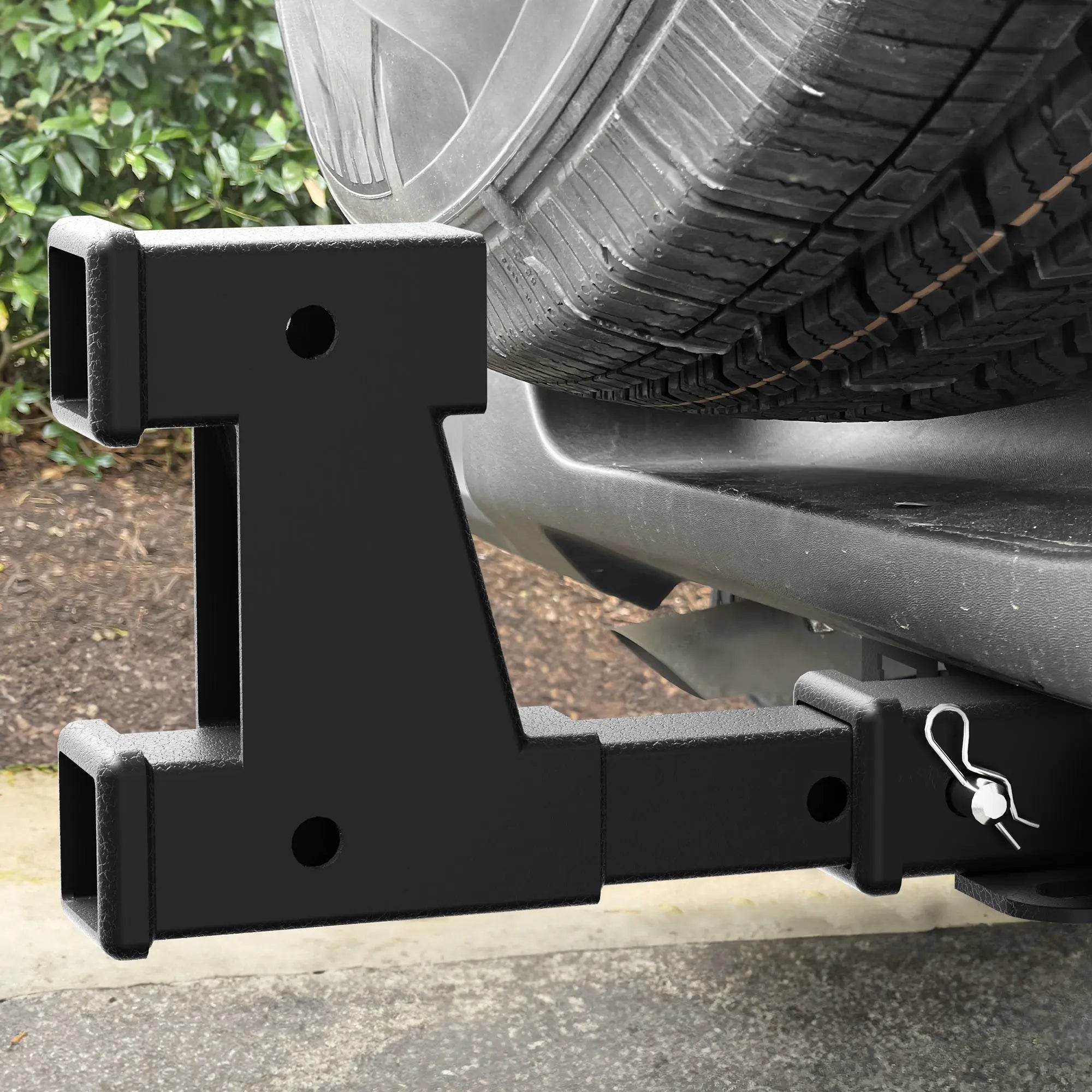 Universal Hitch Bump Step for 2" Receivers Includes Anti-theft lock Stabilizer Plate with Pin Lock Bumper Protector Textured POFENZE