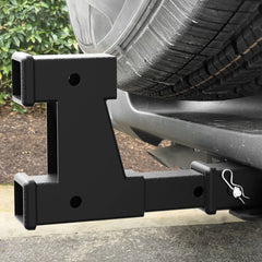 Universal Hitch Bump Step for 2" Receivers Includes Anti-theft lock Stabilizer Plate with Pin Lock Bumper Protector Textured POFENZE