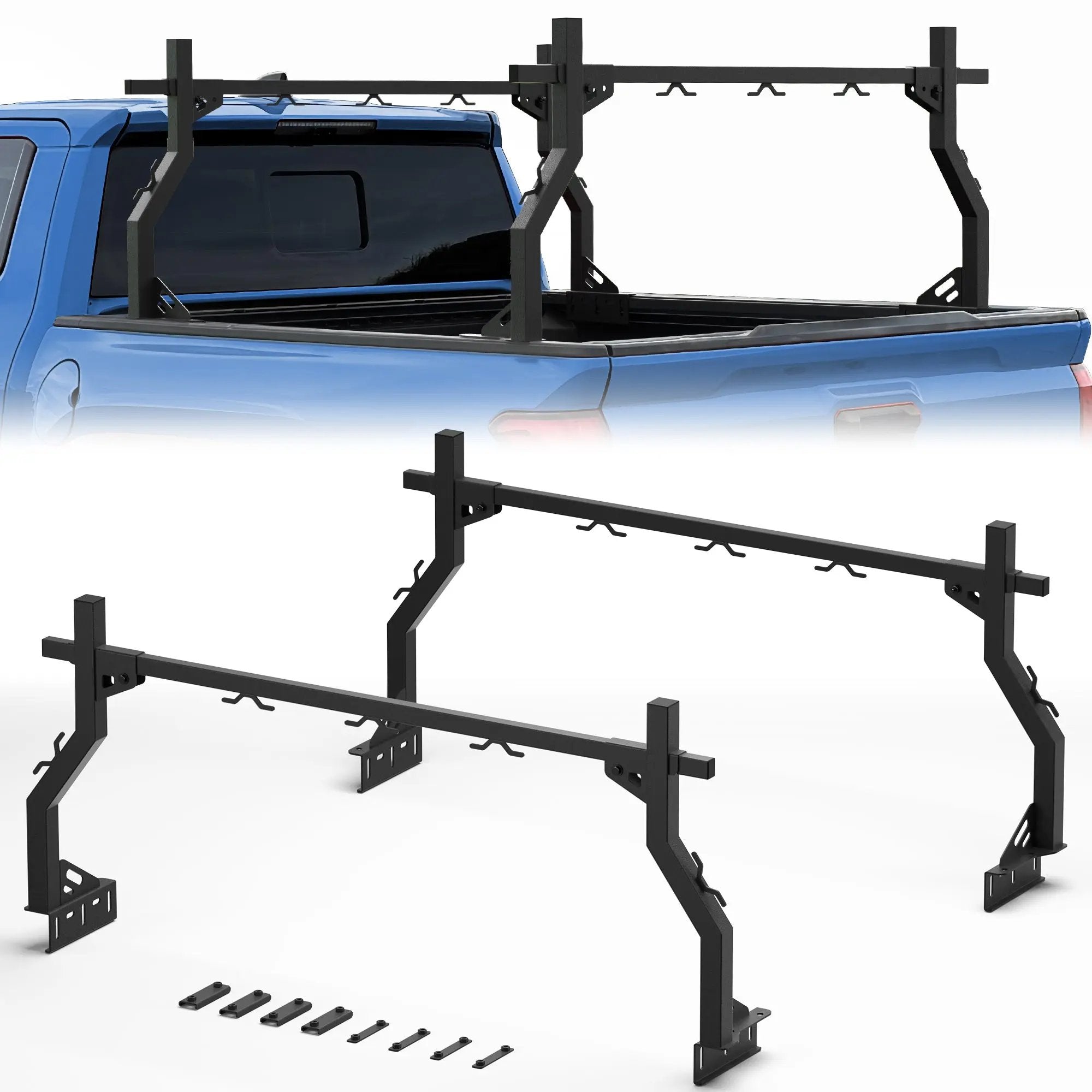 Universal Truck Bed Rack for All Size Pickup Easy Install Ladder Rack for Bike and Kayak - POFENZE