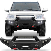 for 2000-2006 Toyota Tundra Front Bumper Full Width Bumper with Winch Plate, LED Lights and D-rings POFENZE