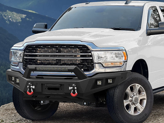 2019 Ram 2500 heavy-duty aftermarket front bumper replacement — POFENZE off-road steel bumper review