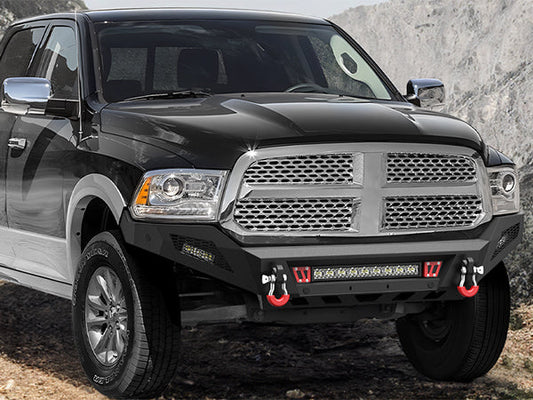 2017 Ram 1500 with BP-R1003 aftermarket steel front bumper installed — POFENZE