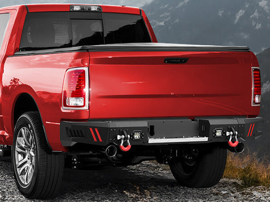 BT-2022022 steel rear bumper installed on Ram 1500