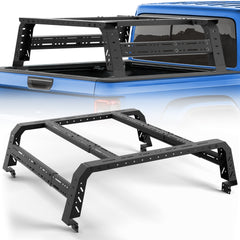 Adjustable 49.2"-70.8" Length Truck Bed Rack for Mid Size & Full Size Trucks with Bed Rails Overlanding Bed Rack Compatible for Toyota Tacoma/Tundra, Jeep Gladiator JT, Titan, Frontier