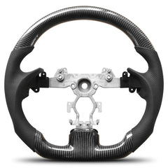 Carbon Fiber Steering Wheel for Infiniti G37 G37X 2007-2013, D-shaped Flat-bottom Nappa Perforated Leather Grip for Replacement
