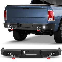Ram 1500 Rear Bumper for 2009-2018 Ram 1500 Pickup and 2019-2025 Ram 1500 Classic Only, w/Step Plate, Fog Lights, License Plate Lights and D-rings